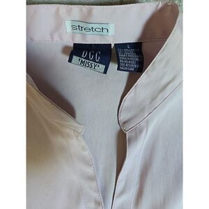 DCC "MISSY" Pink Women's 3/4 Sleeve Button Front‎ Stretch Top